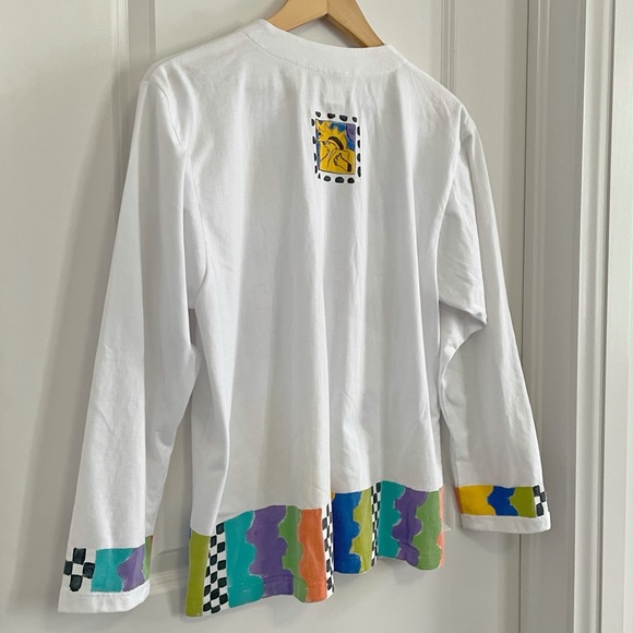 Artsy Hand-Painted Button-Up Cardigan Sweater - Hand Painted - Picture 4 of 8